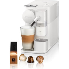 Nespresso De'Longhi Lattissima One EN510.W Coffee Capsule Machine with Automatic Milk System, 3 Direct Selection Buttons, 1 L Water Tank, 19 Bar Pump Pressure, Only 25 Seconds Heating Time, Auto