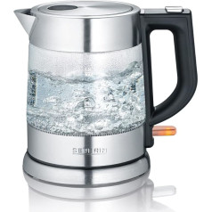 Severin WK 3468 Glass Kettle, Black, Stainless Steel