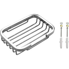 Viborg Sus304 Stainless Steel Soap Dish Wall Mounted Shower Shelf Soap Holder Sponge Holder Soap Dishes for Shower Bathroom Kitchen Polished Mirror Like