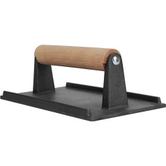 Smash Burger Press Cast Iron Steak Bacon Weight Press Barbecue Griddle Press with Wooden Handle Meat Press for Griddle