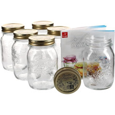 Bormioli Original Quattro Stagioni Preserving Jars 0.5 L with Recipe Book Set of 6