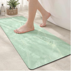 Color G Non-Slip Bath Mat, Bathroom Rug, Marble, Quick-Drying Bath Mat, Washable, Absorbent Shower Mat for Shower, Bathtubs and Bathrooms (Light Green, 43 x 110 cm)