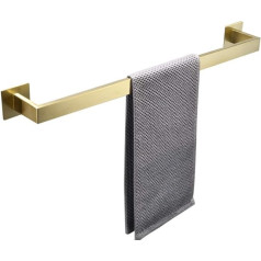 Womao Towel Holder, Gold, No-Drilling Self-Adhesive Bathroom Towel Rack, 60 cm Door Wall for Kitchen, Brushed Stainless Steel for Gluing, 60 cm Towel Rail