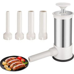 Lixiin Sausage Stuffer, Manual Sausage Stuffer, Manual Sausage Machine, Sausage Maker, Sausage Press with 4 Different Filling Tubes (2.2 L)