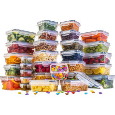 nuovva Airtight Food Storage Container Set - Plastic Food Containers with Lids - Leak-proof Pantry & Kitchen Containers - Meal Prep Tupperware Sets with Lid - 60 Pieces (30 Containers + 30