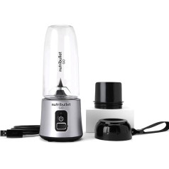 Nutribullet 1638 GO Cordless Mixer (Silver), 17.8 cm x 9.0 cm x 9.0 cm