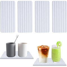 Set of 4 Diatomite Diatomite Tray, 21 x 10 x 0.8 cm Water-Absorbent Diatomite Coasters, Diatomite Coasters, Diatomite Coasters, Diatomite Soap Dish, Quick Water Absorption, for Hand Soap, Cup, Soap