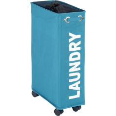 Wenko Corno laundry basket, petrol, 40 x 18.5 x 60 cm