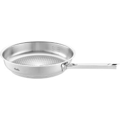 Fissler Original Profi Collection Stainless Steel Frying Pan Diameter 24 cm with Inner Scale Novogrill Frying Surface Induction Silver