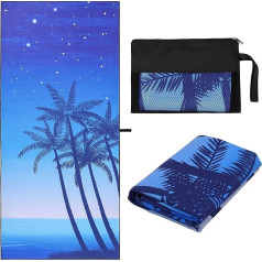 MoKo Microfibre Beach Towel, Quick-Drying Bath Towel, Sauna Towel, Shower Towel, Easy Care, Sand-Free, Absorbent, Large Pool Towel for Fitness, Travel, Sports, Sauna, Yoga, 185 x 85 cm, Blue and