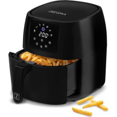 ZEEGMA Knapper Pro Turbo Hot Air Fryer 1400 W, Healthy and Fast Cooking, 8 Programmes, Large Capacity 4.5 L, Teflon Coating, Dishwasher Safe