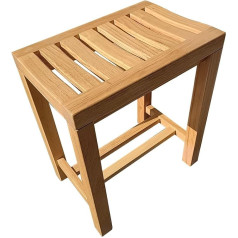 AMSXNOO Bamboo Bathroom Stool, Shower Stool Bath Stool Stool for Wardrobe Side Table Bathroom Bench Spa Sauna Stool HxWxD: 50 X 42 X 28 cm (Color : Natural, Size : 42x28x50cm)