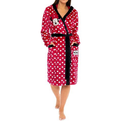 Disney Minnie Mouse Dressing Gown Women's Fleece Bathrobe with Hood