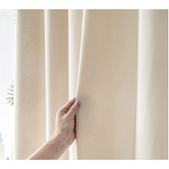 YEVDA Top Linen Fabric Shower Curtain 240 x 200 cm Waterproof Anti-Mould for Bathroom Beige 240 x 200 cm