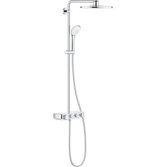 GROHE Euphoria Smartcontrol 310 Duo - Duschsystem mit Thermostatbatterie (wassersparend, 2 Strahlarte, inkl. Duschablage, Verbrühungsschutz), chrom, 26507000