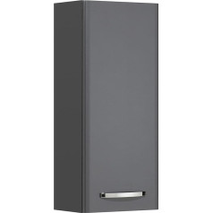 Pelipal Quickset 327 Bathroom Wall Cabinet in Anthracite High Gloss, 30 cm Wide, Bathroom Wall Cabinet with 1 Door and 2 Shelves