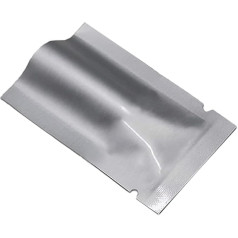WACCOMT Pack Pack of 100 Silver Mylar Bags, Pure Aluminium Foil, Flat Food Storage Bag, Open Top, Heat Seal, Vacuum Bags for Coffee Beans with Tear Notch, 14 x 20 cm (5.51 x 7.87 inches)