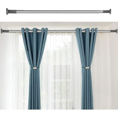 92 cm - 430 cm extra long curtain rod, no drill required, extendable stainless steel curtain rail, extra long tension curtain rail for large windows, shower room, cupboards