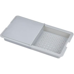 IKAAR Chopping Board with Containers, Chopping Boards with Crumb Trays, Made of Plastic, Grey