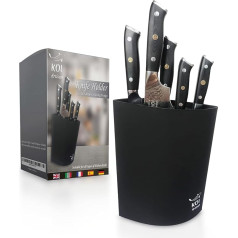 KOI ARTISAN Bird Eye Shaped Knife Block - Knife Block Without Knives - Protects Blades - Holds up to 10 Knives - Washable Removable Interior - Matte Black