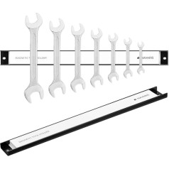 Navaris 2 x Tool Magnetic Strip 45.7 cm Long – Tool Holder Magnetic Tape Wall Strip Magnetic Holder – Tool Holders for Workshop – 15 kg Load Capacity