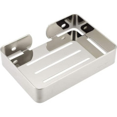 Sourcing Map Soap Dish Holder SUS304 Stainless Steel Wall Mounted Tray with Mounting Kits (Bright Silver)