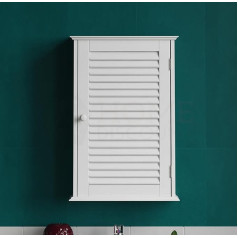 Bath Vida Bathroom Cabinet Single Door Shutter Wall Mounted Storage, White H 57 x W 39 x D 17 cm Approx.