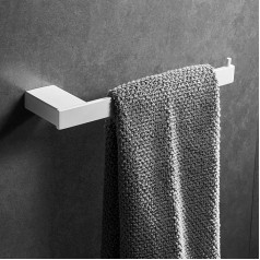 Leekayer Single Towel Rail White Stainless Steel Bathroom Towel Rail 25cm Wall Mount Towel Rail & Bars