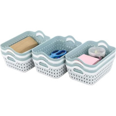 Joyeen Set of 12 Small Basket Trays, Plastic Storage Trays Baskets