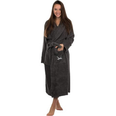 Sansibar Women's and men's bathrobe with shawl collar and embroidered logo, 100% cotton