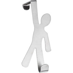 WENKO Türhaken Boy Edelstahl matt, 4 cm - Badhaken, Handtuchhaken, Edelstahl rostfrei, 8 x 15 x 4.5 cm, Matt