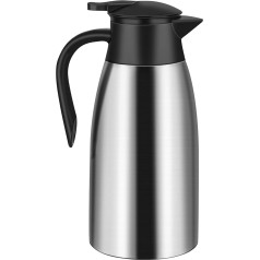ERBO Thermos Flask, Insulated Jug, 2 Litres, Stainless Steel, Keeps Cold for 24 Hours & Hot for 12 Hours, Large Opening, Thermos Flask Coffee Tea
