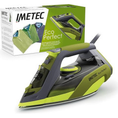 Imetec Eco Perfect Steam Iron, Excellent Results with -0.35 Water Consumption and -0.25 Energy Consumption, Pro Ceramic Coated Sole, Triple Limescale Protection, 2400 W