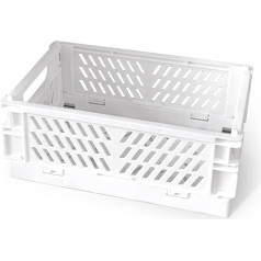 Mini Foldable Storage Basket, Stackable Storage Basket, Crates, Containers, Foldable Plastic Storage Box with Handle, Foldable Plastic Storage Box for Stationery, Snacks,