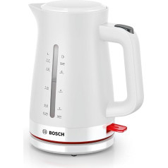 Bosch MyMoment TWK3M121 Wireless Kettle, Automatic Shut-Off, Overheating Protection, Cup Display, Double-Sided Water Level Indicator, Removable Limescale Filter, 1.7 L, 2400 W, Matte White
