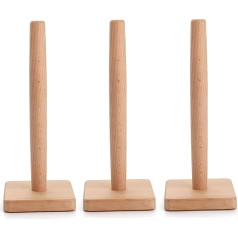 Dicunoy Zewa Wooden Kitchen Roll Holder, Vertical Paper Towel Holder, Pack of 3 for Bathroom, Living Room, Bedroom, Home Decoration