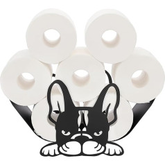 IGNPION Bulldog Metal Toilet Roll Holder for Bathroom (Black)