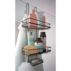simplywire Premium Shower Shelf - Hanging Bathroom Shelves - Rustproof - Black