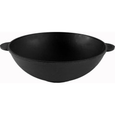 4BIG.fun Wok 4.7 L Cast Iron Asia Wok Diameter 30 cm Cast Iron Frying Pan Wok Made of Cast Iron, Dutch Pot Induction Wok Pan Kazan Grill Pow-Wok Suitable for Induction Cookers