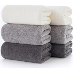 Lumimi Towels 6 Piece Multicolor Bath Towel Set Made of Soft Microfiber, Incredibly Absorbent, Lightweight, Quick Drying and Durable, 55
