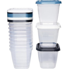 Kigima Elegance Frozen Food Storage Container 550 ml Square Set of 12 Colourful