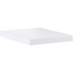 GROHE Cube Ceramic Toilet Seat with Lid and Fixing Set, Removable, Alpine White, 39488000