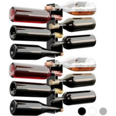 LUFLIPS - Metal Wine Rack, Original and Elegant Design, Stackable. (2, Black)