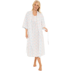 Suzy & Me Ladies Lightweight Feather Print Dressing Gown