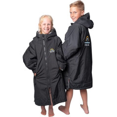 Time & Tide Kids Waterproof Wrap Coat - Fleece Coat for Girls Boys, black/grey