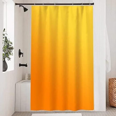 Uiiooazy Orange Shower Curtain, Gradient Yellow Terracotta, Autumn Yellow Shower Curtains, Anti-Mould, Waterproof Polyester Fabric, Washable Bathroom Curtain with Hooks for Bathroom, 120 x 200 cm