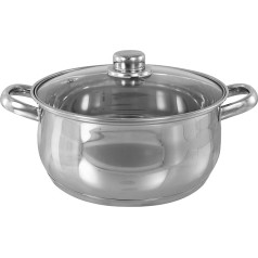 Buckingham 15148 Deep Induction Casserole with Glass Lid 24 cm, 6 L