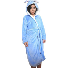 Lovelegis Blue Mesh - Dressing Gown - Bathrobe - for Bedroom - Night - Pyjamas - Man - Woman - Unisex - Soft Fleece - with Hood and Belt - Sign