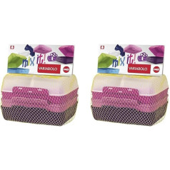 Emsa 517052 Variabolo 4-Piece Food Storage Containers Girls Set, 16 x 11 x 7 cm, Can be Opened on Both Sides, Space-Spacing, Stackable, Pink (Pack of 2)