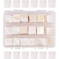 WANDIC Shell Mosaic Tiles, 300 Pieces, Mother of Pearl Mosaic Tiles with Organization Container for Home Decoration, DIY Craft, Mosaic Supplies, Square Shape